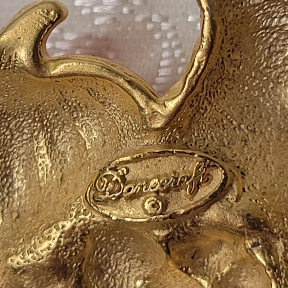 VTG Gold‎ Tone Cornucopia Brooch Danecraft Festive Fall Harvest Thanksgiving - Picture 5 of 8